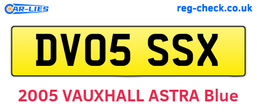 DV05SSX are the vehicle registration plates.