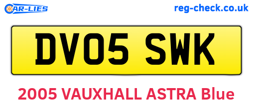 DV05SWK are the vehicle registration plates.