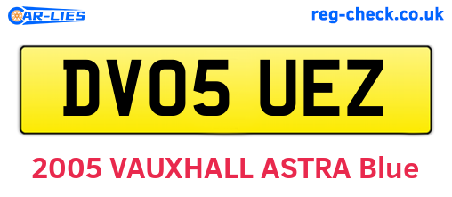 DV05UEZ are the vehicle registration plates.