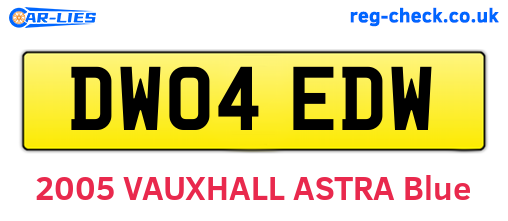 DW04EDW are the vehicle registration plates.