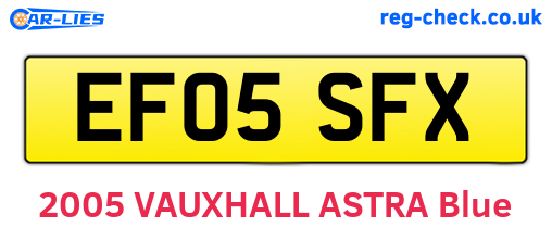EF05SFX are the vehicle registration plates.