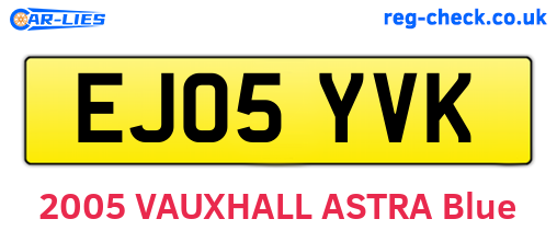 EJ05YVK are the vehicle registration plates.