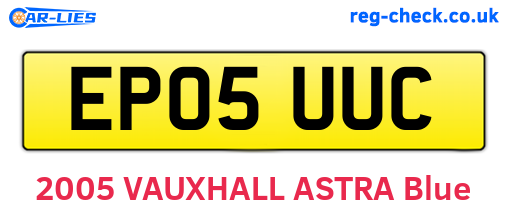 EP05UUC are the vehicle registration plates.