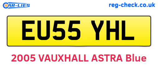 EU55YHL are the vehicle registration plates.