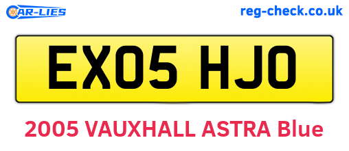EX05HJO are the vehicle registration plates.