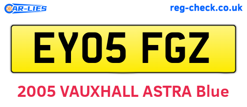 EY05FGZ are the vehicle registration plates.