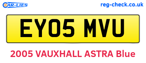 EY05MVU are the vehicle registration plates.