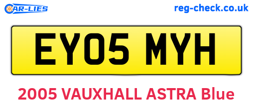 EY05MYH are the vehicle registration plates.