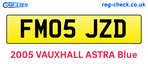 FM05JZD are the vehicle registration plates.