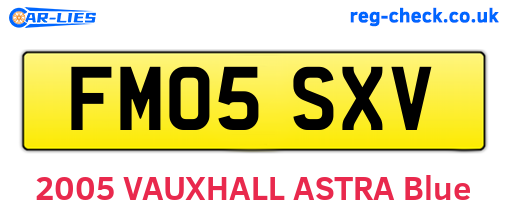FM05SXV are the vehicle registration plates.