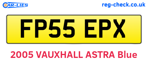 FP55EPX are the vehicle registration plates.