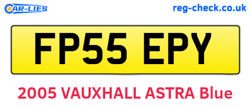 FP55EPY are the vehicle registration plates.