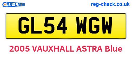 GL54WGW are the vehicle registration plates.