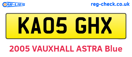 KA05GHX are the vehicle registration plates.