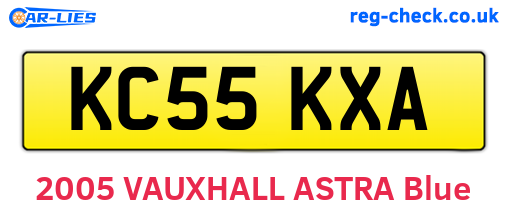 KC55KXA are the vehicle registration plates.