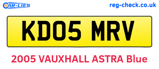 KD05MRV are the vehicle registration plates.
