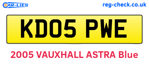 KD05PWE are the vehicle registration plates.