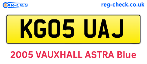 KG05UAJ are the vehicle registration plates.