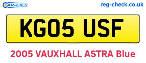 KG05USF are the vehicle registration plates.
