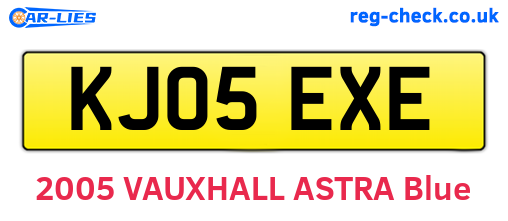 KJ05EXE are the vehicle registration plates.