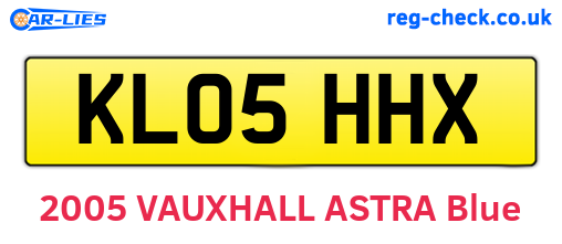 KL05HHX are the vehicle registration plates.