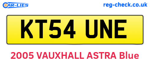 KT54UNE are the vehicle registration plates.