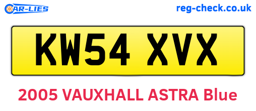 KW54XVX are the vehicle registration plates.