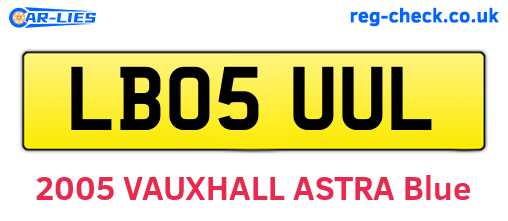 LB05UUL are the vehicle registration plates.
