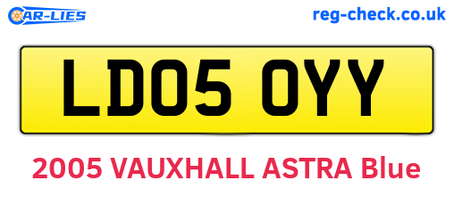 LD05OYY are the vehicle registration plates.