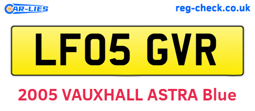 LF05GVR are the vehicle registration plates.