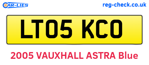LT05KCO are the vehicle registration plates.