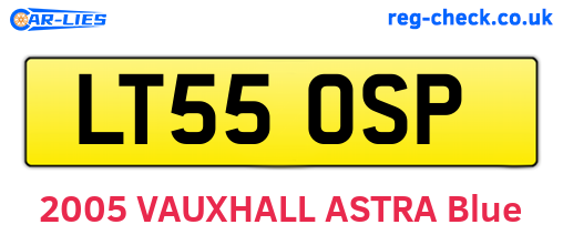 LT55OSP are the vehicle registration plates.