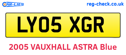 LY05XGR are the vehicle registration plates.