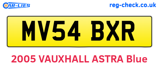 MV54BXR are the vehicle registration plates.