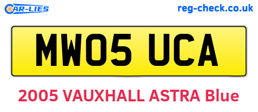 MW05UCA are the vehicle registration plates.