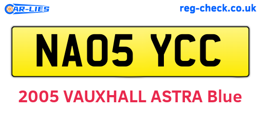 NA05YCC are the vehicle registration plates.