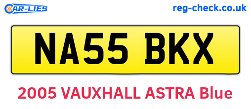 NA55BKX are the vehicle registration plates.