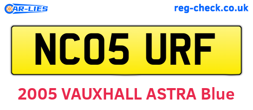 NC05URF are the vehicle registration plates.
