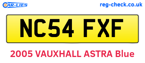 NC54FXF are the vehicle registration plates.