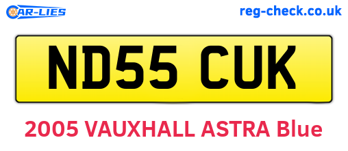 ND55CUK are the vehicle registration plates.