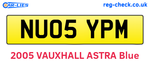 NU05YPM are the vehicle registration plates.