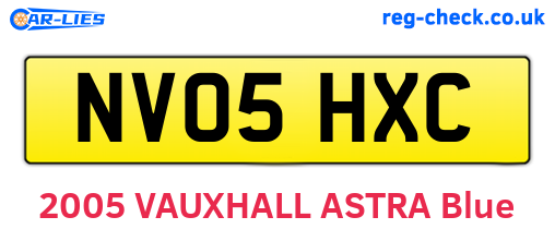 NV05HXC are the vehicle registration plates.