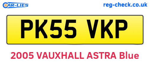 PK55VKP are the vehicle registration plates.