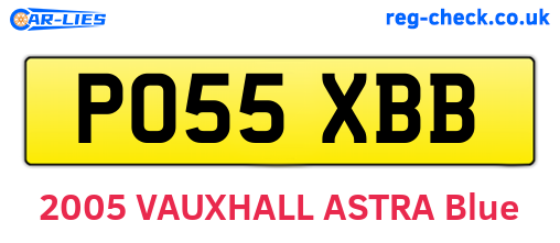 PO55XBB are the vehicle registration plates.