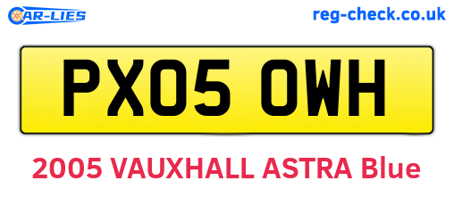 PX05OWH are the vehicle registration plates.
