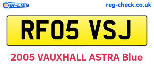 RF05VSJ are the vehicle registration plates.