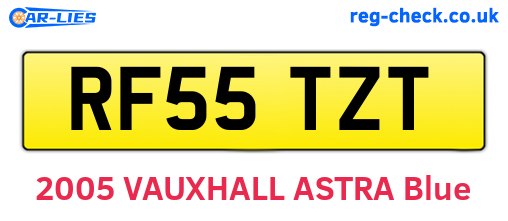 RF55TZT are the vehicle registration plates.