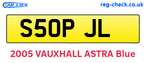 S50PJL are the vehicle registration plates.