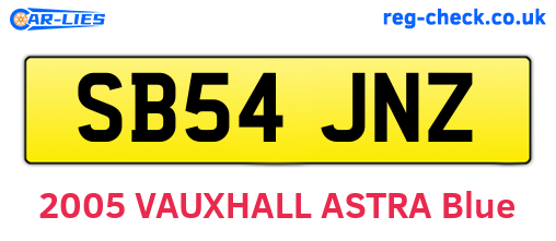 SB54JNZ are the vehicle registration plates.