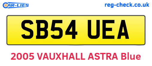 SB54UEA are the vehicle registration plates.
